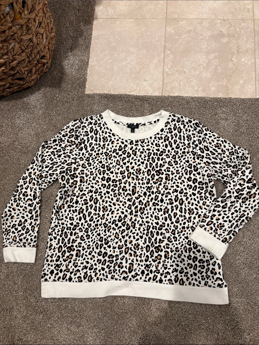 Talbots leopard print crewneck top
